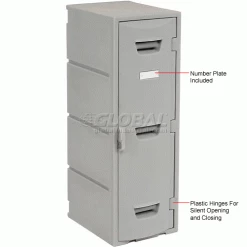 Remco Plastics 2-Tier 2 Door Box Plastic Locker, 12"W x 15"D x 36"H, Gray, Assembled 31 Remco Plastics 2-Tier 2 Door Box Plastic Locker, 12"W x 15"D x 36"H, Gray, Assembled -Deals Lockers Store 652086 2wco