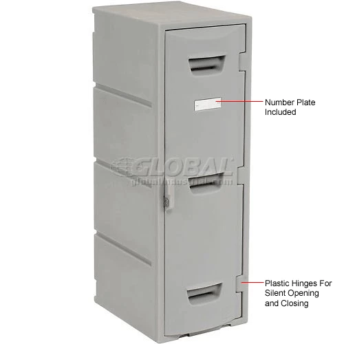 Remco Plastics 2-Tier 2 Door Box Plastic Locker, 12"W x 15"D x 36"H, Gray, Assembled 15 Remco Plastics 2-Tier 2 Door Box Plastic Locker, 12"W x 15"D x 36"H, Gray, Assembled - Image 13