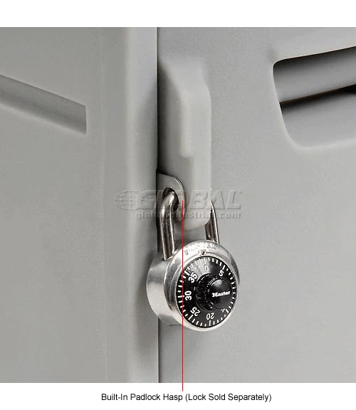 Remco Plastics 2-Tier 2 Door Box Plastic Locker, 12"W x 15"D x 36"H, Gray, Assembled 16 Remco Plastics 2-Tier 2 Door Box Plastic Locker, 12"W x 15"D x 36"H, Gray, Assembled - Image 14