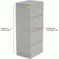 Remco Plastics 2-Tier 2 Door Box Plastic Locker, 12"W x 15"D x 36"H, Gray, Assembled 33 Remco Plastics 2-Tier 2 Door Box Plastic Locker, 12"W x 15"D x 36"H, Gray, Assembled -Deals Lockers Store 652086 4wco