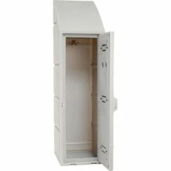 Remco Plastics 2-Tier 2 Door Box Plastic Locker, 12"W x 15"D x 47"H, Gray, Assembled -Deals Lockers Store 652087 04