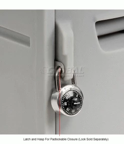 Remco Plastics 2-Tier 2 Door Box Plastic Locker, 12"W x 15"D x 47"H, Gray, Assembled -Deals Lockers Store 652087 4wco