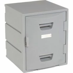 Remco Plastics 4-Tier 4 Door Box Plastic Locker, 15"W x 15"D x 18"H, Gray, Assembled