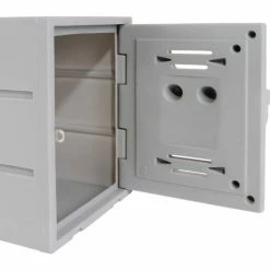 Remco Plastics 4-Tier 4 Door Box Plastic Locker, 15"W x 15"D x 18"H, Gray, Assembled -Deals Lockers Store 652088 02