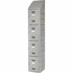 Remco Plastics 4-Tier 4 Door Box Plastic Locker, 15"W x 15"D x 18"H, Gray, Assembled -Deals Lockers Store 652088 13