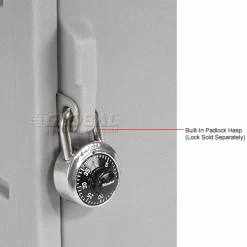 Remco Plastics 4-Tier 4 Door Box Plastic Locker, 15"W x 15"D x 18"H, Gray, Assembled -Deals Lockers Store 652088 2wco