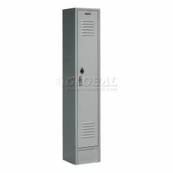 Global Industrial™ Paramount® 1-Tier 1 Door Locker, 15"Wx18"Dx72"H, Gray, Unassembled