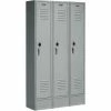 Global Industrial™ Paramount® 1-Tier 3 Door Locker, 12"Wx18"Dx72"H, Gray, Unassembled -Deals Lockers Store 652160GY 04 1