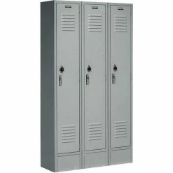 Global Industrial™ Paramount® 1-Tier 1 Door Locker, 12"Wx15"Dx60"H, Gray, Assembled -Deals Lockers Store 652160GY 04