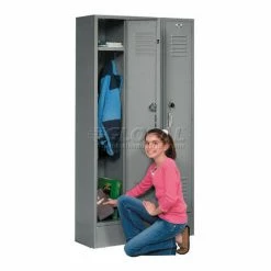 Global Industrial™ Paramount® 1-Tier 1 Door Locker, 15"Wx18"Dx72"H, Gray, Unassembled -Deals Lockers Store 652160GY 06 2