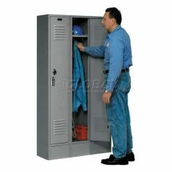 Global Industrial™ Paramount® 1-Tier 1 Door Locker, 12"Wx15"Dx60"H, Gray, Assembled -Deals Lockers Store 652160GY 07