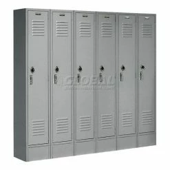 Global Industrial™ Paramount® 1-Tier 3 Door Locker, 12"Wx18"Dx72"H, Gray, Unassembled -Deals Lockers Store 652160GY 08 1