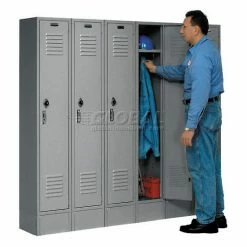 Global Industrial™ Paramount® 1-Tier 1 Door Locker, 15"Wx18"Dx72"H, Gray, Unassembled -Deals Lockers Store 652160GY 11 2