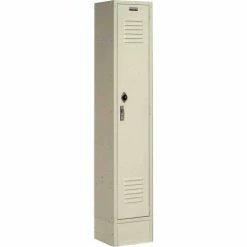 Global Industrial™ Paramount® 1-Tier 1 Door Locker, 12"Wx18"Dx60"H, Tan, Assembled