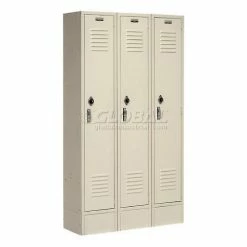 Global Industrial™ Paramount® 1-Tier 1 Door Locker, 12"Wx18"Dx60"H, Tan, Assembled -Deals Lockers Store 652160TN 04