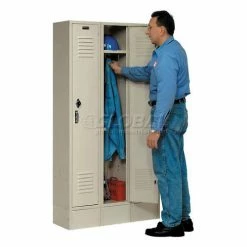 Global Industrial™ Paramount® 1-Tier 1 Door Locker, 12"Wx18"Dx60"H, Tan, Assembled -Deals Lockers Store 652160TN 07