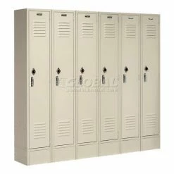 Global Industrial™ Paramount® 1-Tier 3 Door Locker, 12"Wx15"Dx60"H, Tan, Unassembled -Deals Lockers Store 652160TN 08 1
