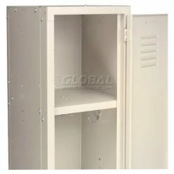Global Industrial™ Capital® 2-Tier 2 Door Locker, 12"Wx18"Dx36"H, Tan, Unassembled -Deals Lockers Store 652160TN 17 4