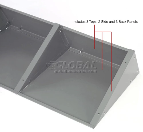 Global Industrial Locker Slope Top Kit, 12"x15", Gray 9 Global Industrial Locker Slope Top Kit, 12"x15", Gray - Image 7