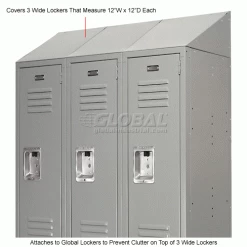 Global Industrial™ Locker Slope Top Kit 15x18 Gray -Deals Lockers Store 652705GY 3wco 3