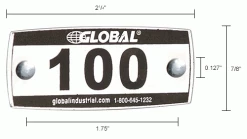 Global Industrial™ Locker Number Plate Kit, Numbered 101-299, 199/Pack -Deals Lockers Store 652717IN dim