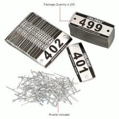Global Industrial™ Locker Number Plate Kit - Pkg Of 200 Numbered 300-499 -Deals Lockers Store 652718IN 3wco