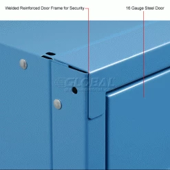 Global Industrial™ Infinity® 2-Tier 6 Door Locker, 12"Wx15"Dx36"H, Blue, Unassembled -Deals Lockers Store 968250BL 6wco 3