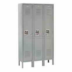 Global Industrial™ Infinity® 1-Tier 3 Door Locker, 12"Wx12"Dx72"H, Gray, Unassembled