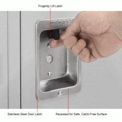 Global Industrial™ Infinity® 1-Tier 3 Door Locker, 12"Wx18"Dx60"H, Gray, Assembled -Deals Lockers Store 968250GY 4wco 5