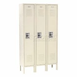 Global Industrial™ Infinity® 1-Tier 1 Door Locker, 15"Wx18"Dx72"H, Tan, Unassembled -Deals Lockers Store 968250TN 04 1