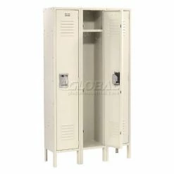 Global Industrial™ Infinity® 1-Tier 3 Door Locker, 12"Wx18"Dx60"H, Tan, Unassembled -Deals Lockers Store 968250TN 05