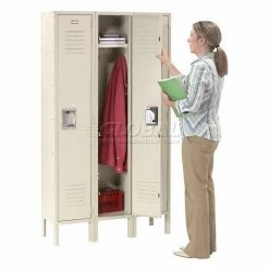 Global Industrial™ Infinity® 1-Tier 1 Door Locker, 15"Wx18"Dx72"H, Tan, Unassembled -Deals Lockers Store 968250TN 06 1