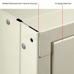 Global Industrial™ Infinity® 1-Tier 3 Door Locker, 12"Wx18"Dx60"H, Tan, Unassembled -Deals Lockers Store 968250TN 6wco