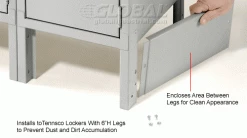 Tennsco Steel Locker End Base EB-15-MGY - For 15"D Locker With 6"H Legs Medium Gray -Deals Lockers Store 968380G 3wco 1