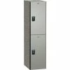 ASI Storage Traditional 2-Tier 2 Door Phenolic Locker, 12"Wx15"Dx72"H, Dove Gray, Assembled -Deals Lockers Store ARG 11 821215720 3010