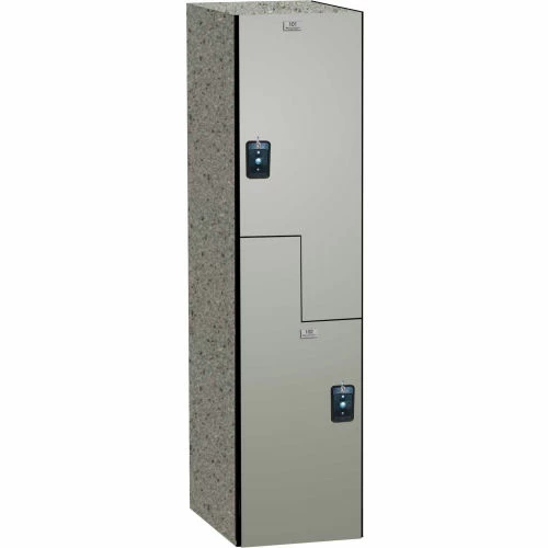 ASI Storage Traditional Z-Style 2 Door Phenolic Locker, 12"Wx15"Dx72"H, Silver Gray, Assembled 3 ASI Storage Traditional Z-Style 2 Door Phenolic Locker, 12"Wx15"Dx72"H, Silver Gray, Assembled