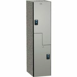 ASI Storage Traditional Z-Style 2 Door Phenolic Locker, 12"Wx18"Dx72"H, Weathered Ash, Assembled