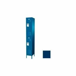 ASI Storage Traditional 2-Tier 2 Door Locker Add On, 12"Wx12"Dx36"H, Blue Frost, Unassembled