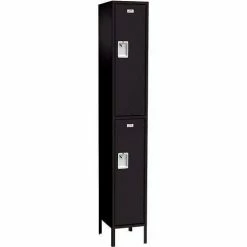 ASI Storage Traditional 2-Tier 2 Door Locker Starter, 18"W x 18"D x 36"H, Black, Unassembled