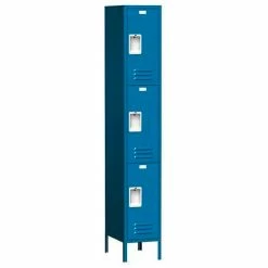 ASI Storage Traditional 3-Tier 3 Door Locker Starter, 12"W x 15"D x 24"H, Almond, Unassembled