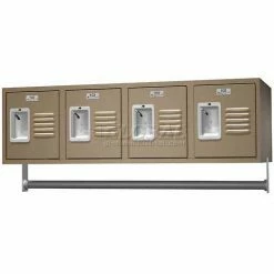 ASI Storage Traditional 4 Person Wall Locker Starter, 11-1/4"Wx18"Dx13"H, Gray, Unassembled