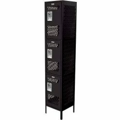 ASI Storage Competitor 3-Tier 3 Door Ventilated Locker Add On, 12"Wx15"Dx24"H, Black, Unassembled