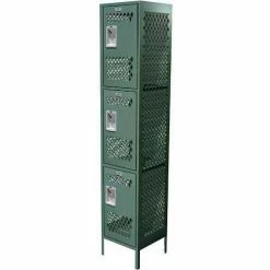 ASI Storage Competitor 3-Tier 3 Door Ventilated Locker, 12"Wx18"Dx24"H, Blue Frost, Assembled