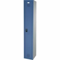 ASI Storage Traditional 1-Tier 1 Door Plastic Locker, 12"W x 12"D x 60"H, Blue, Assembled