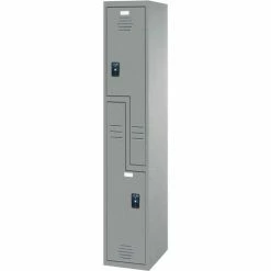 ASI Storage Traditional Z-Style 2 Door Plastic Locker, 12"W x 18"D x 72"H, Cream, Assembled