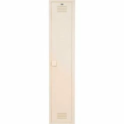Bradley Corporation Bradley 1-Tier 1 Door Lenox Plastic Locker, 12"W x 12"D x 60"H, Beige, Assembled -Deals Lockers Store BY1 LK1212601HV 202