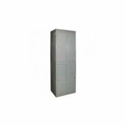 George O'Day Double Tier 4 Door Garment Locker W/Knob Lock, 31"Wx21-1/4"Dx84-1/2"H,Gray,Assembled