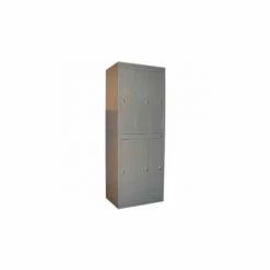 George O'Day Double Tier 6 Door Garment Locker W/Knob Lock, 31"Wx21-1/4"Dx84-1/2"H,Gray,Assembled