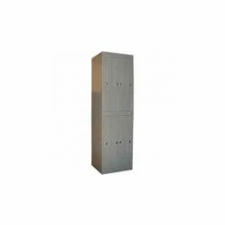 George O'Day Double Tier 8 Door Garment Locker W/Knob Lock,24-5/16"Wx21-1/4"Dx84-1/2"H,Gry,Assembled