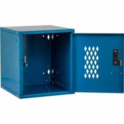 Hallowell Cubix Modular Locker w/Perforated Door & Padlock, 11-3/4Wx11Dx12-1/8H, Blue, Unassembled -Deals Lockers Store HAO HC121212 1DP MB C